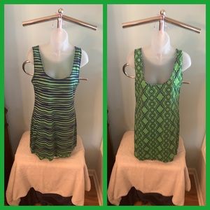 Green Reversible slip-on dress medium
